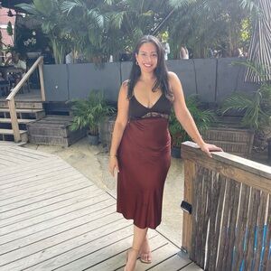 Elegant Burgundy Slip Dress